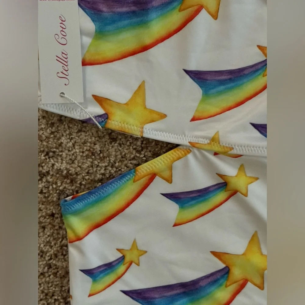 NWT and in Plastic Stella Cove Girls 4 yrs Shooting Stars Side Cut Swimsuit